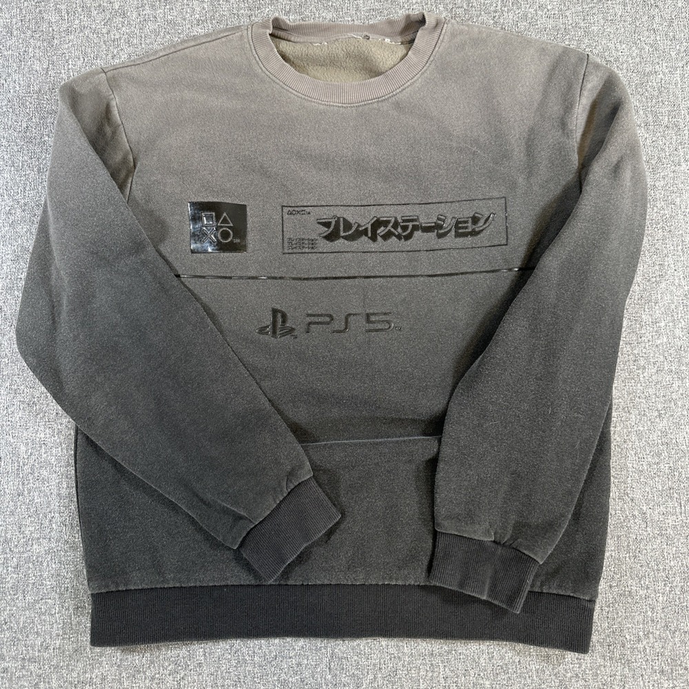 PlayStation PS5 Crewneck Sweatshirt Mens Large Gray Black Graphic - Picture 2 of 6